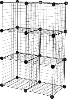 Amazon Basics 6 étagères de rangement empilables cubique en grillage métallique