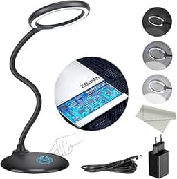 DUDSOEHO Loupe 5X mains libres avec éclairage et support