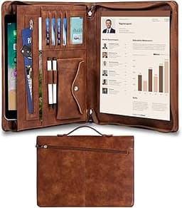 Calfinder Porte-documents A4 en cuir synthétique avec poignée