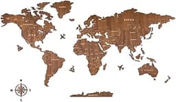 Creawoo Carte du Monde en Bois pour Décoration Murale