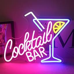 Panneau Néon Bar à Cocktails