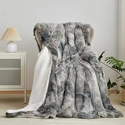 Wajade Couverture en Fausse Cachemire Fourrure en Peluche