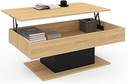 IDMarket Table basse plateau relevable Eden