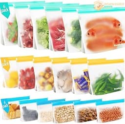 ReaGold Lot de 18 Sacs Congélation Réutilisable sans BPA