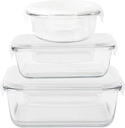 Set de 3 Boîtes Pebbly en Verre