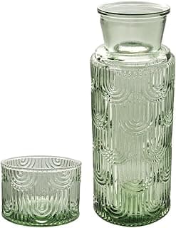 Carafe de chevet en verre avec tasse-couvercle