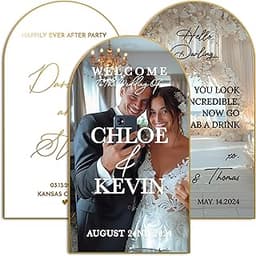 Autocollant miroir personnalisé Welcome to Our Wedding – lettrage personnalisé