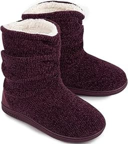 LongBay Pantoufles chaudes en maille chenille
