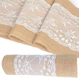 Table Runner Jute Dentelle