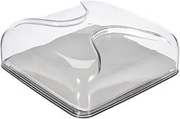 Guzzini, Cloche À Fromage Carrée Gocce, 25,5 x 25,5 x h11,5 cm, Gris Ciel D'hiver