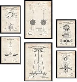 Ensemble de 6 Affiches Brevets Électriques Nacnic