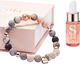Bracelet diffuseur d’huiles essentielles – Jaspe zèbre Rose