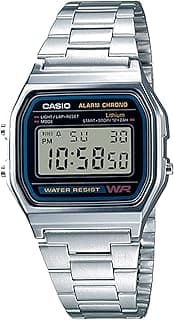 Casio Montre Homme Digitale avec Bracelet en Acier Inoxydable – A158WEA-1EF