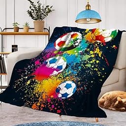 Couverture en flanelle motif football