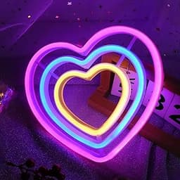 Néon cœur arc-en-ciel
