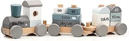 KIDSLINO Train en Bois Bleu