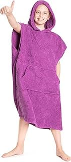 CityComfort Peignoir Enfant Garçon, Poncho de Bain en Coton, Poncho Éponge Enfant Capuche Taille