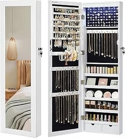 Armoire à bijoux murale avec miroir SONGMICS