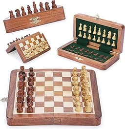 Ajuny Jeu d'échecs Magnétique en Bois