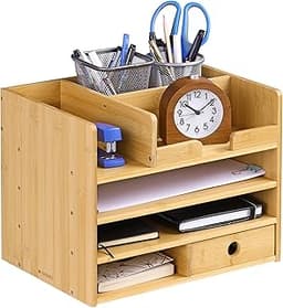 Navaris Organisateur de bureau en bambou