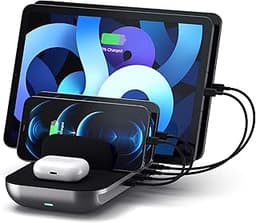 SATECHI Dock5 Station de Charge Multi 5‑en‑1 avec Charge sans Fil Qi