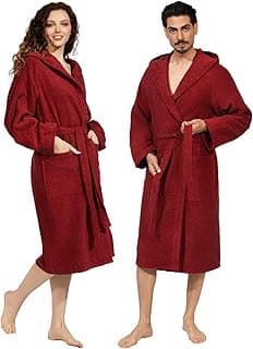 Peignoir unisexe à capuche en coton