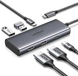 UGREEN Revodok 206 Hub USB-C 6-en-1 (Dual HDMI 4K, PD 100W)