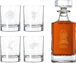 Coffret whisky GoT 4 verres + carafe