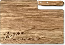LOOXIS Planche à découper premium personnalisée avec couteau à bosse