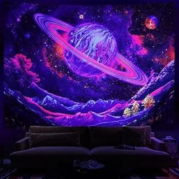 Leofanger Tapisserie galaxie réactive UV