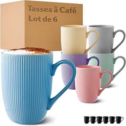 Cosumy Tasse à Café - Lot 6 Tasses à Café Couleur Pastelle