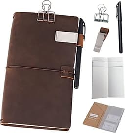 newestor Carnet de voyage rechargeable en cuir