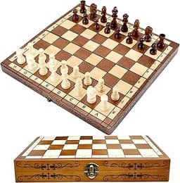 Jeu d’échecs en bois pliable Syrace