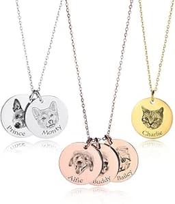 MeMeDIY - Collier personnalisé portrait d’animal (gravure ou photo couleur)