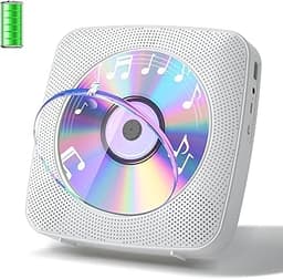 Gueray Lecteur CD Portable Bluetooth 1800mAh (de bureau, haut-parleurs intégrés)