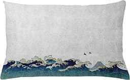 Housse de coussin vague japonaise 40x65