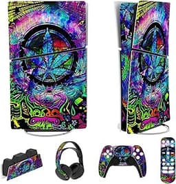 PlayVital Autocollant protection PS5 Slim – Skin console, manette, télécommande et casque