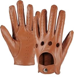 Gants de conduite en cuir à écran tactile non doublés