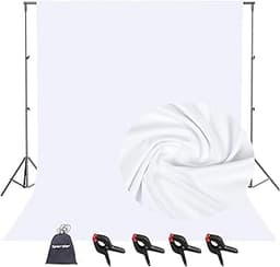 Fond blanc 3 x 4,5 m avec clips