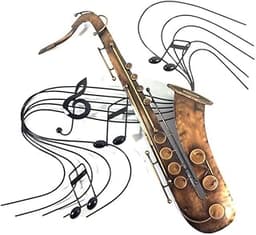 BWA Nouveau Tableau Contemporain en métal ou Sculpture en métal - Saxophone, Musique, Tourbillon