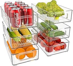 Diwoker Bacs de Rangement Frigo Transparente (lot empilable)