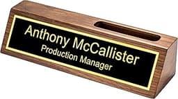 Plaque porte-nom en noyer