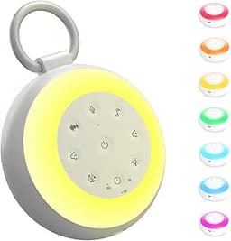 Bacxzomx Machine à Bruit Blanc Portable avec 24 Sons, Minuterie et Veilleuse