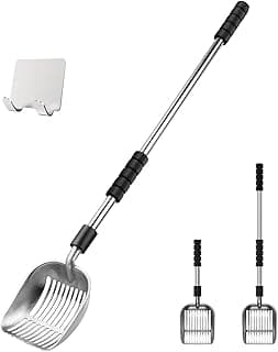 Depets Pelle à litière métal manche long