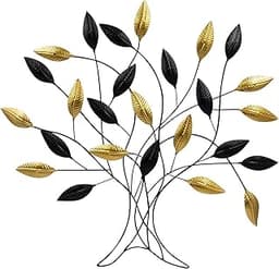 Sculpture murale Arbre de vie noir/doré