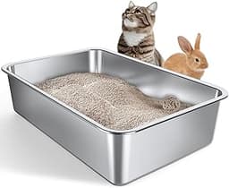 Gimars Bac à litière XL en inox 304