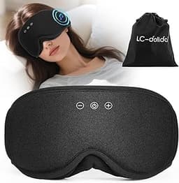 LC-dolida Masque de Sommeil Écouteurs Bluetooth pour le dormeur latéral, 3D Masque de Nuit Blackout Sleeping for Men Femme...
