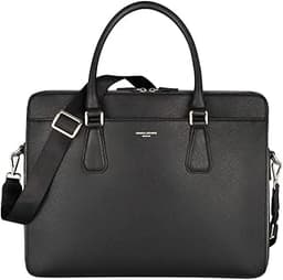David Jones - Sac à Main Business Porte-Document Cuir PU Rigide Homme - Cartable Travail Affaires Ordinateur Portable