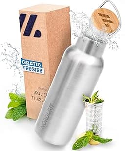 NORDMUT Gourde inox 1 L isolée avec passoire à thé