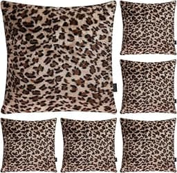 Hodeacc Housses de coussin léopard (lot de 6)